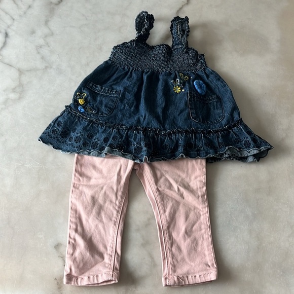 Zara Baby Girl Jean Children’s Place Denim Tunic Dress Denim Top Bundle 6 Months - Picture 3 of 15